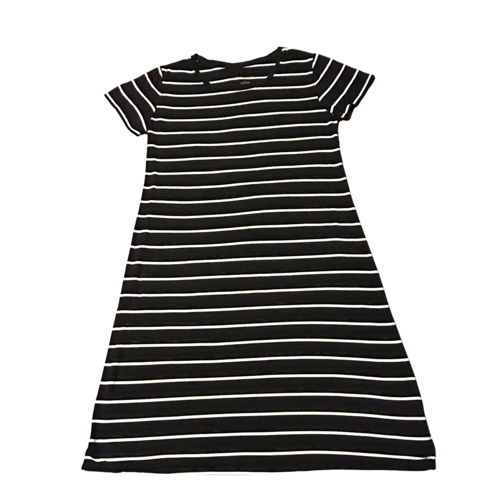 Black and White Striped Maternity Dress